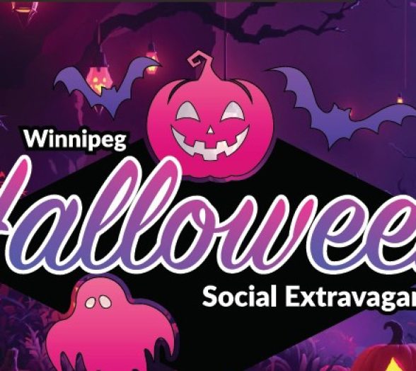 Poster with spooky characters for a Halloween social.